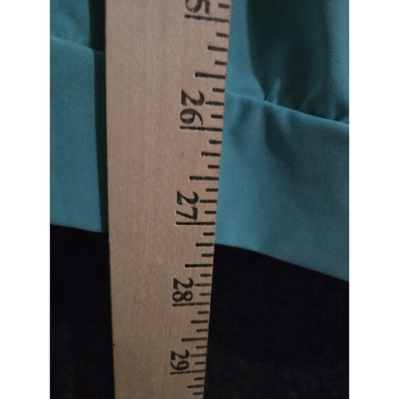 Lands’ End Top Womens Size M (10-12) Green Front Side Tie Short Sleeve Stretch - Picture 5 of 5